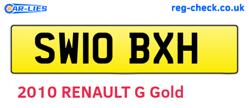 SW10BXH are the vehicle registration plates.