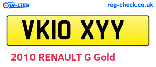 VK10XYY are the vehicle registration plates.