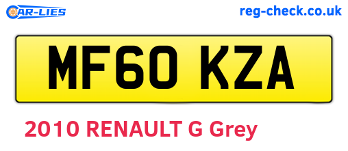 MF60KZA are the vehicle registration plates.