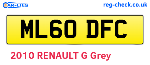 ML60DFC are the vehicle registration plates.