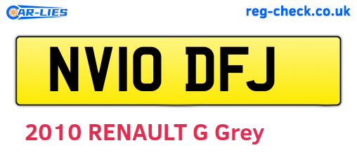 NV10DFJ are the vehicle registration plates.