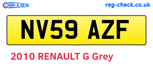 NV59AZF are the vehicle registration plates.