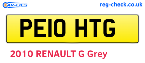 PE10HTG are the vehicle registration plates.