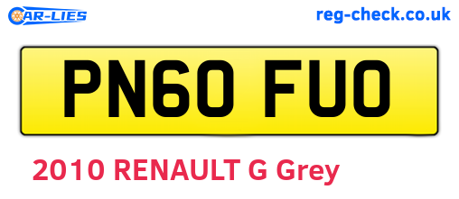 PN60FUO are the vehicle registration plates.