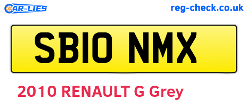 SB10NMX are the vehicle registration plates.