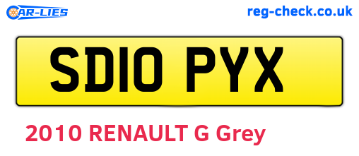 SD10PYX are the vehicle registration plates.