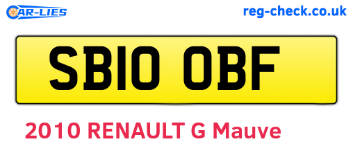 SB10OBF are the vehicle registration plates.