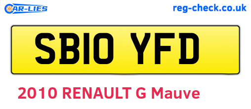 SB10YFD are the vehicle registration plates.