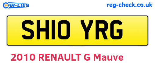 SH10YRG are the vehicle registration plates.