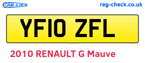 YF10ZFL are the vehicle registration plates.