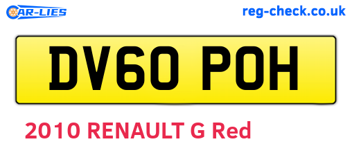 DV60POH are the vehicle registration plates.