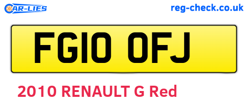 FG10OFJ are the vehicle registration plates.