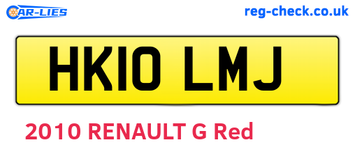HK10LMJ are the vehicle registration plates.