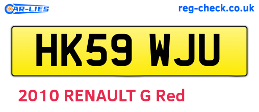 HK59WJU are the vehicle registration plates.