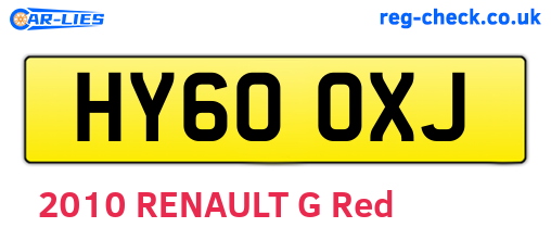 HY60OXJ are the vehicle registration plates.