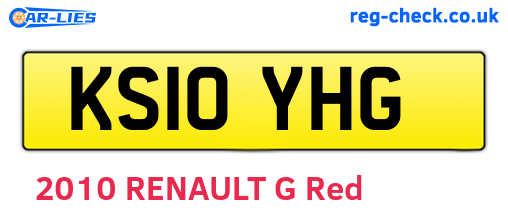 KS10YHG are the vehicle registration plates.