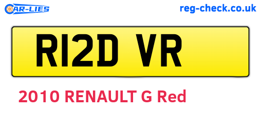 R12DVR are the vehicle registration plates.