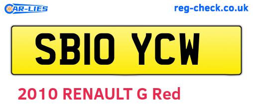 SB10YCW are the vehicle registration plates.