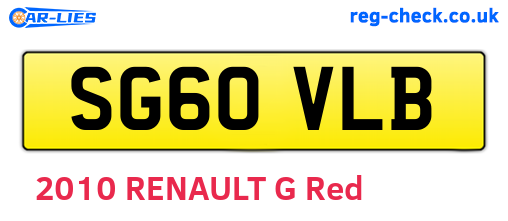 SG60VLB are the vehicle registration plates.