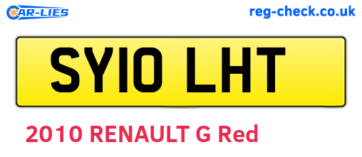 SY10LHT are the vehicle registration plates.