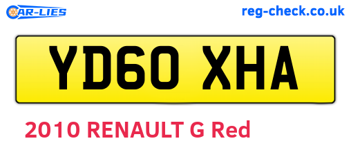 YD60XHA are the vehicle registration plates.