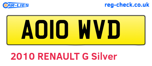 AO10WVD are the vehicle registration plates.