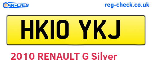 HK10YKJ are the vehicle registration plates.