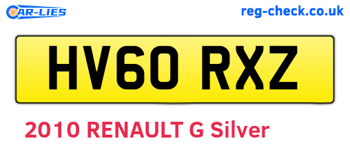 HV60RXZ are the vehicle registration plates.