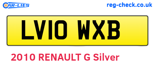 LV10WXB are the vehicle registration plates.