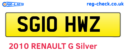 SG10HWZ are the vehicle registration plates.