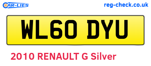 WL60DYU are the vehicle registration plates.