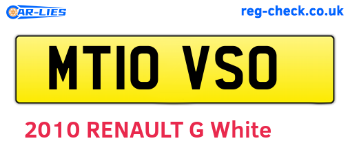 MT10VSO are the vehicle registration plates.
