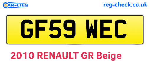 GF59WEC are the vehicle registration plates.