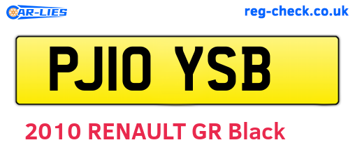 PJ10YSB are the vehicle registration plates.