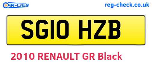 SG10HZB are the vehicle registration plates.