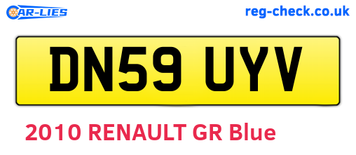 DN59UYV are the vehicle registration plates.