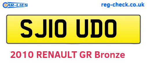 SJ10UDO are the vehicle registration plates.