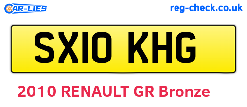 SX10KHG are the vehicle registration plates.
