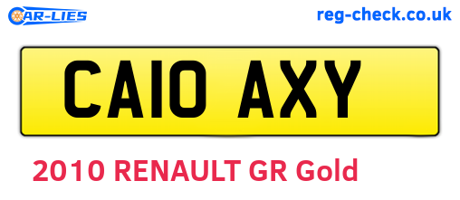 CA10AXY are the vehicle registration plates.