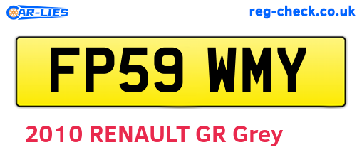 FP59WMY are the vehicle registration plates.