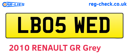 LB05WED are the vehicle registration plates.