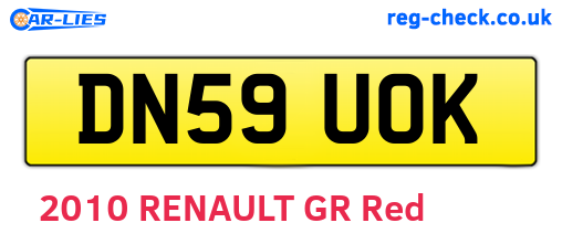 DN59UOK are the vehicle registration plates.