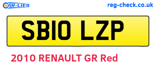 SB10LZP are the vehicle registration plates.