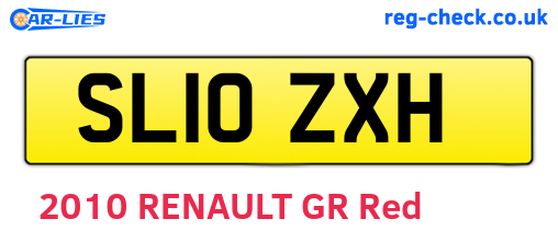 SL10ZXH are the vehicle registration plates.