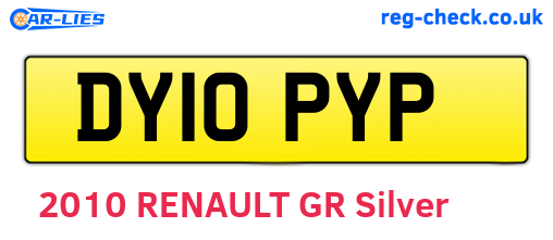 DY10PYP are the vehicle registration plates.