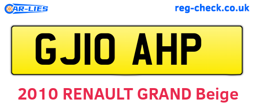 GJ10AHP are the vehicle registration plates.