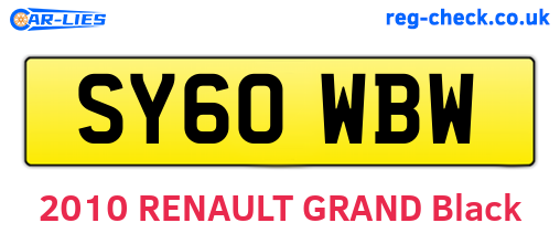SY60WBW are the vehicle registration plates.