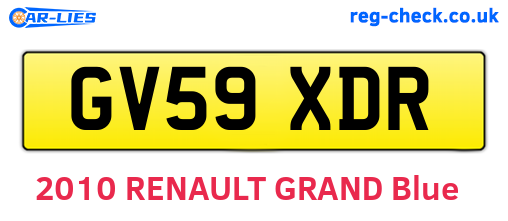 GV59XDR are the vehicle registration plates.