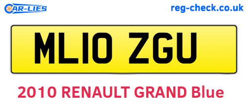 ML10ZGU are the vehicle registration plates.