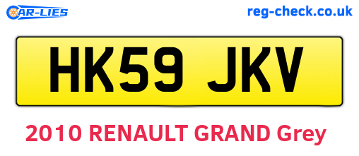HK59JKV are the vehicle registration plates.
